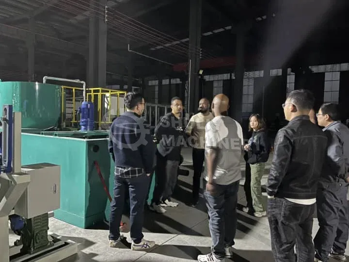 Sudan clients visited our egg tray machine factory